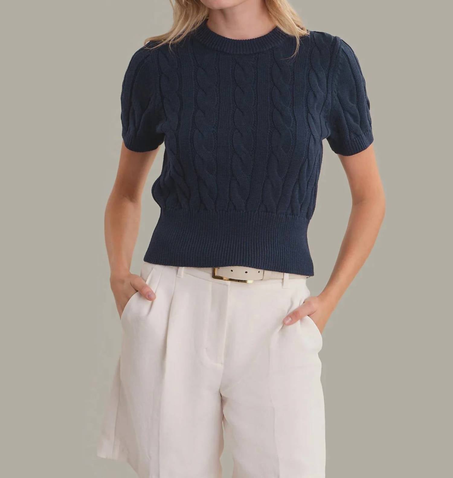 525 America - Clara Cable Knit Top