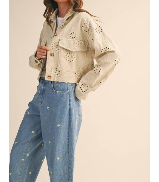 Klesis - Eyelet Twill Cropped Trucker Jacket