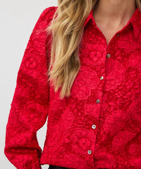 Esqualo - Brandee Two-tone Flower Jacquard Blouse