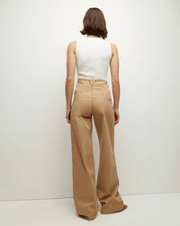Veronica Beard Mia Pleated Wide-leg Pants in khaki - women's pants - alternate view