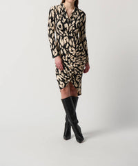 Joseph Ribkoff - Animal Print Ruched Bodycon Dress