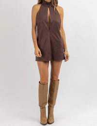 Olivaceous - Serena Suede Dress