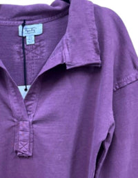 Myra Women's Amari Collared Shirt in eggplant - women's blouse - alternate view