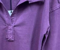 Myra Women's Amari Collared Shirt in eggplant - women's blouse - detail view