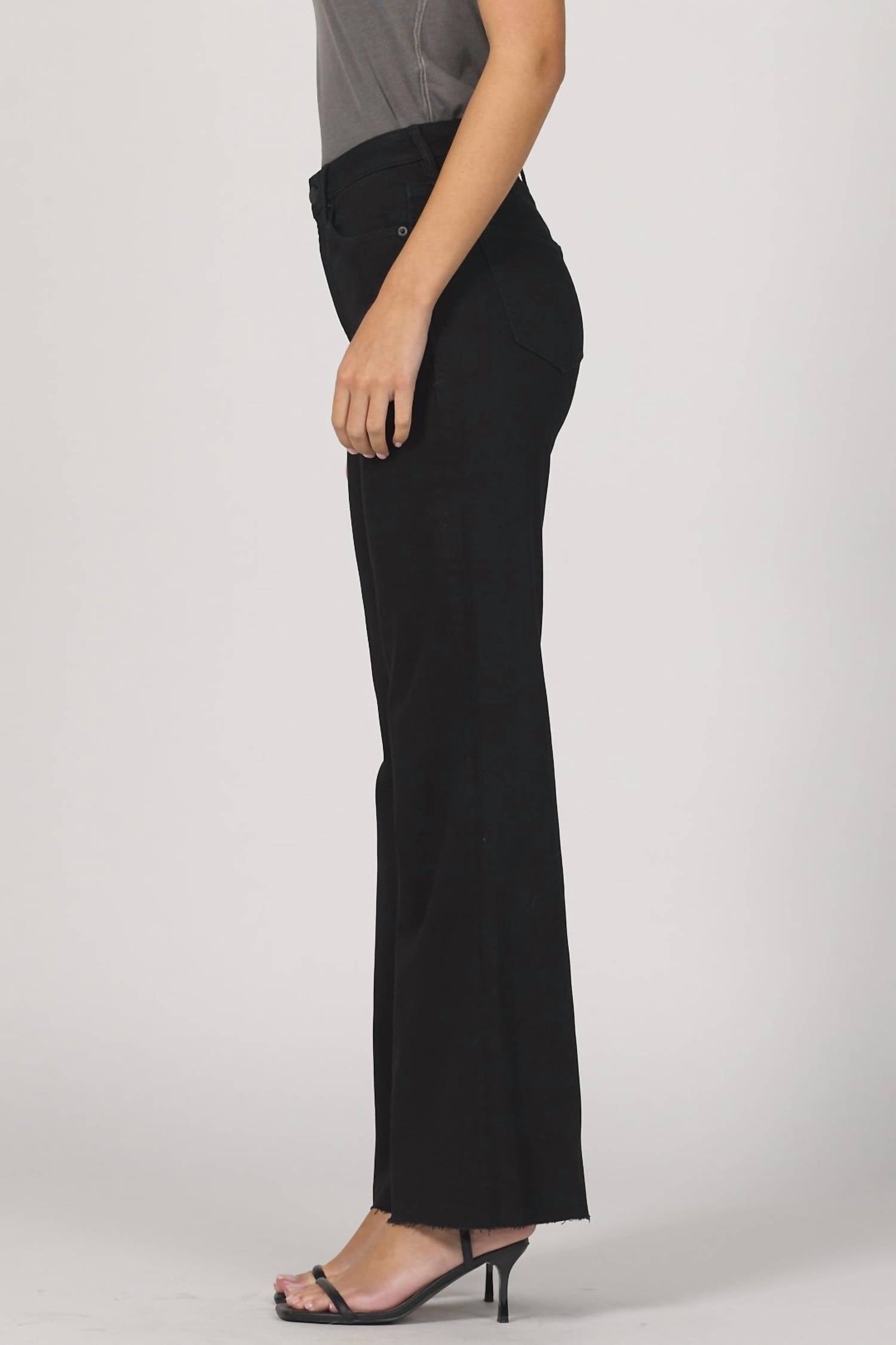 DEAR JOHN DENIM Fiona Wide Leg Jeans in black arrow - women's jeans - alternate view