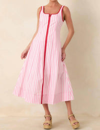 Entro - Bailey Striped Sleeveless Midi Dress