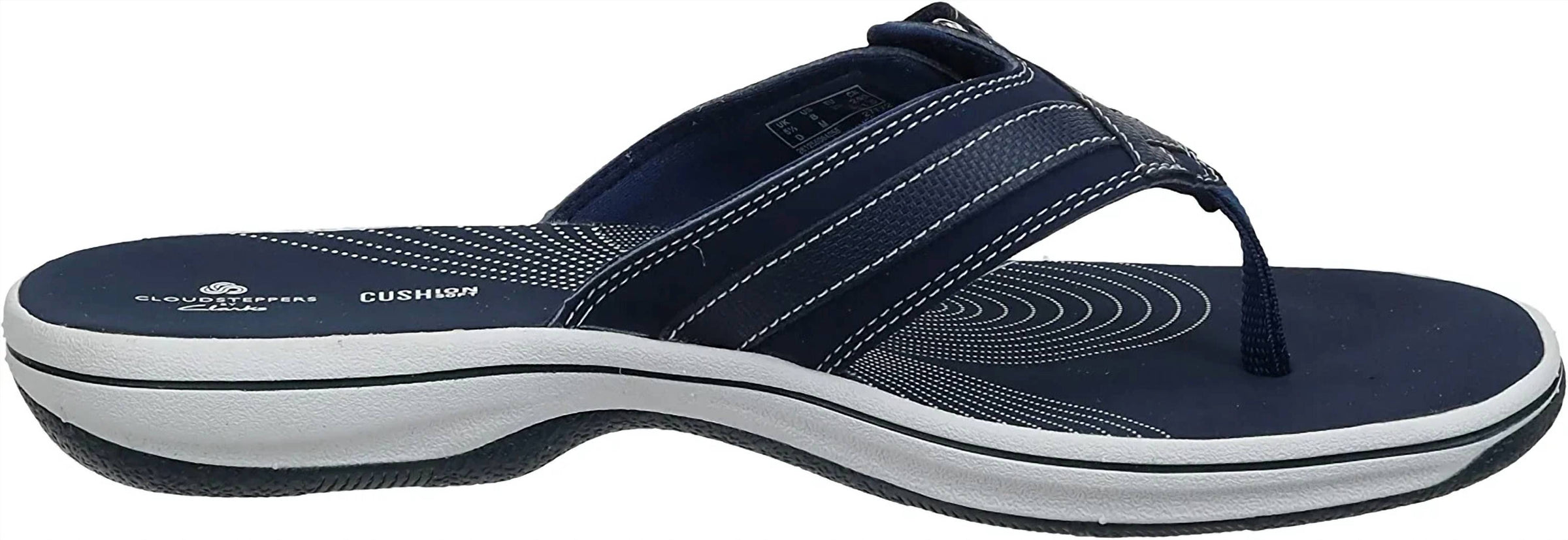 Clarks Women's Breeze Sea Slipper in navy - women's shoe - detail view