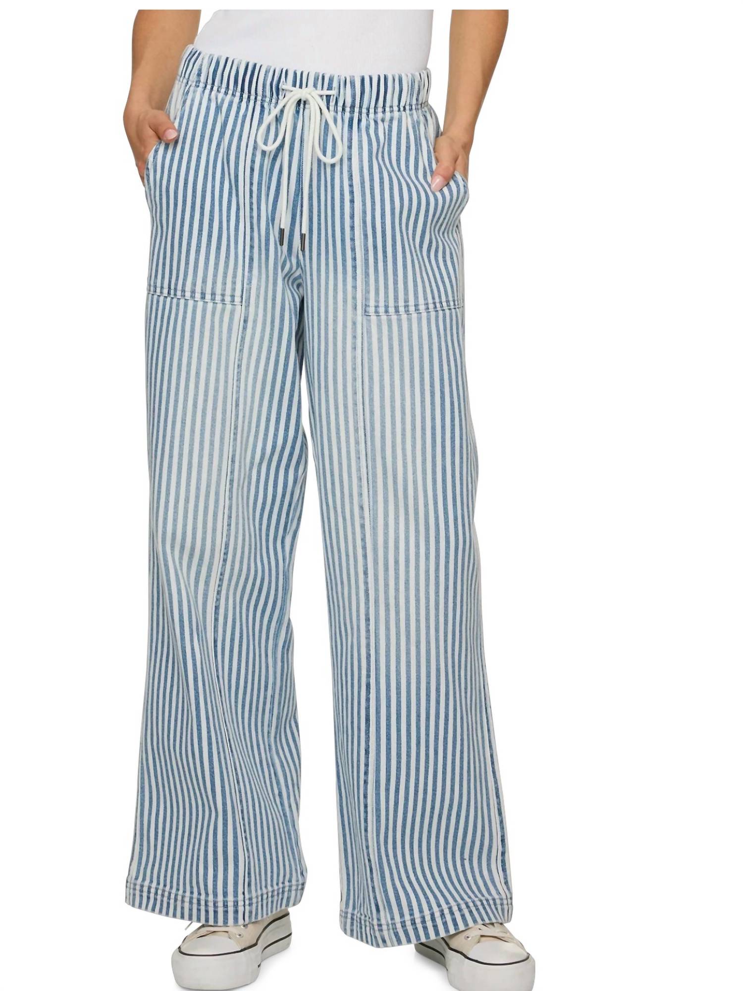 Flags & Anthem Triana Wide Leg Pant in railroad stripe - women's pants