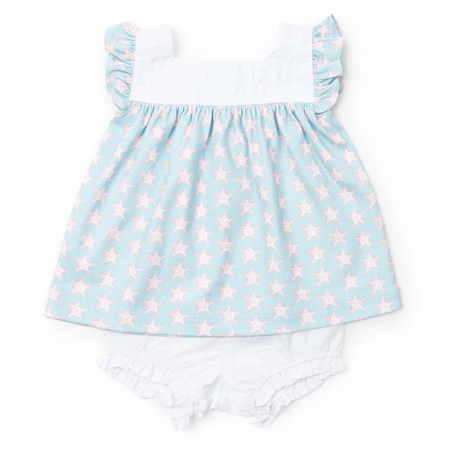 Lila + Hayes - Girl's Annie Seaside Starfish Bloomer Set
