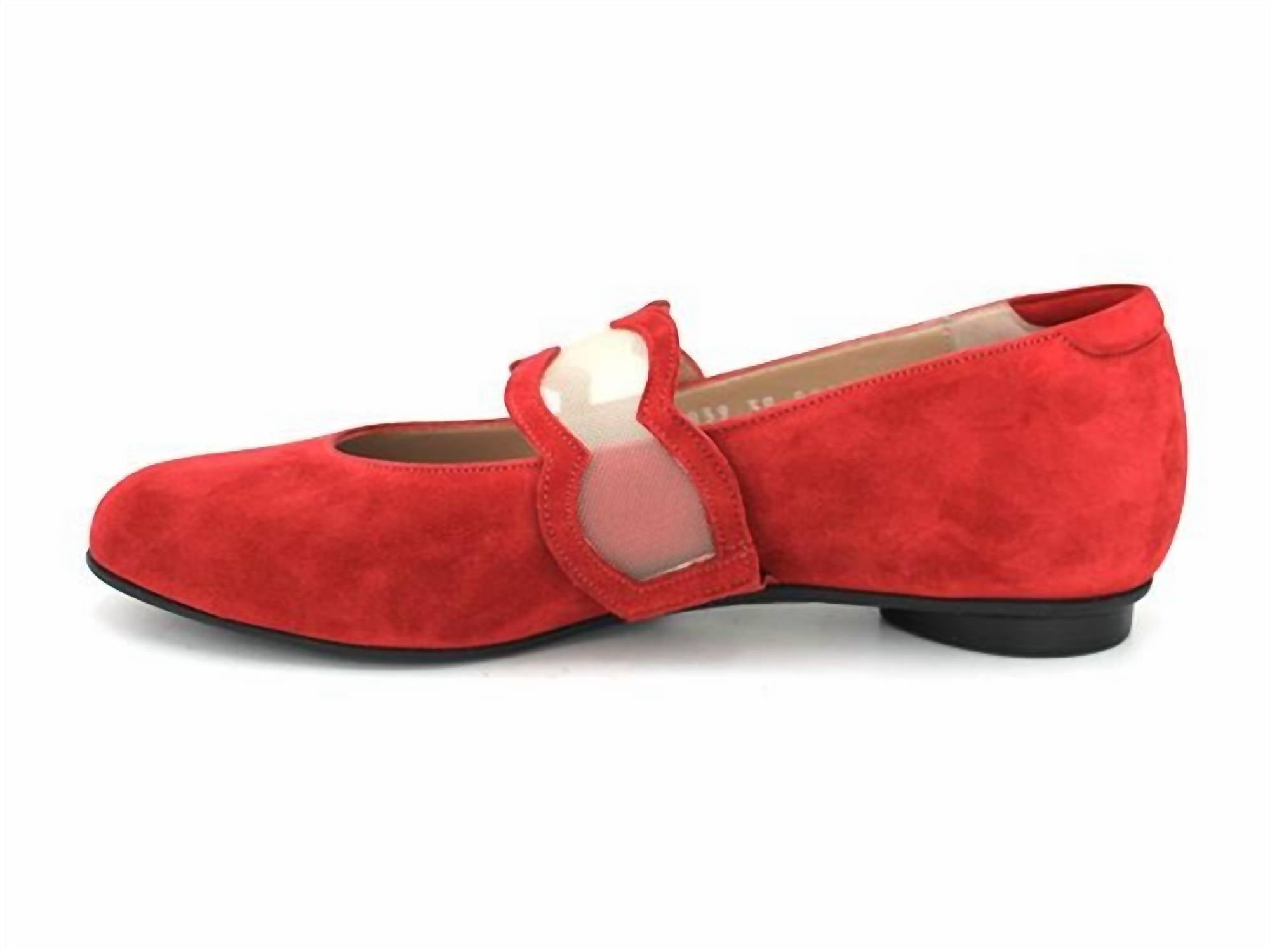 Beautifeel Women's Iris Slip-on Shoes in dark red suede - women's sandal - detail view