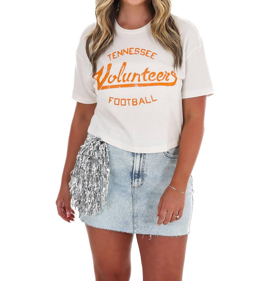 Livylu - Football Stencil Cropped Tee