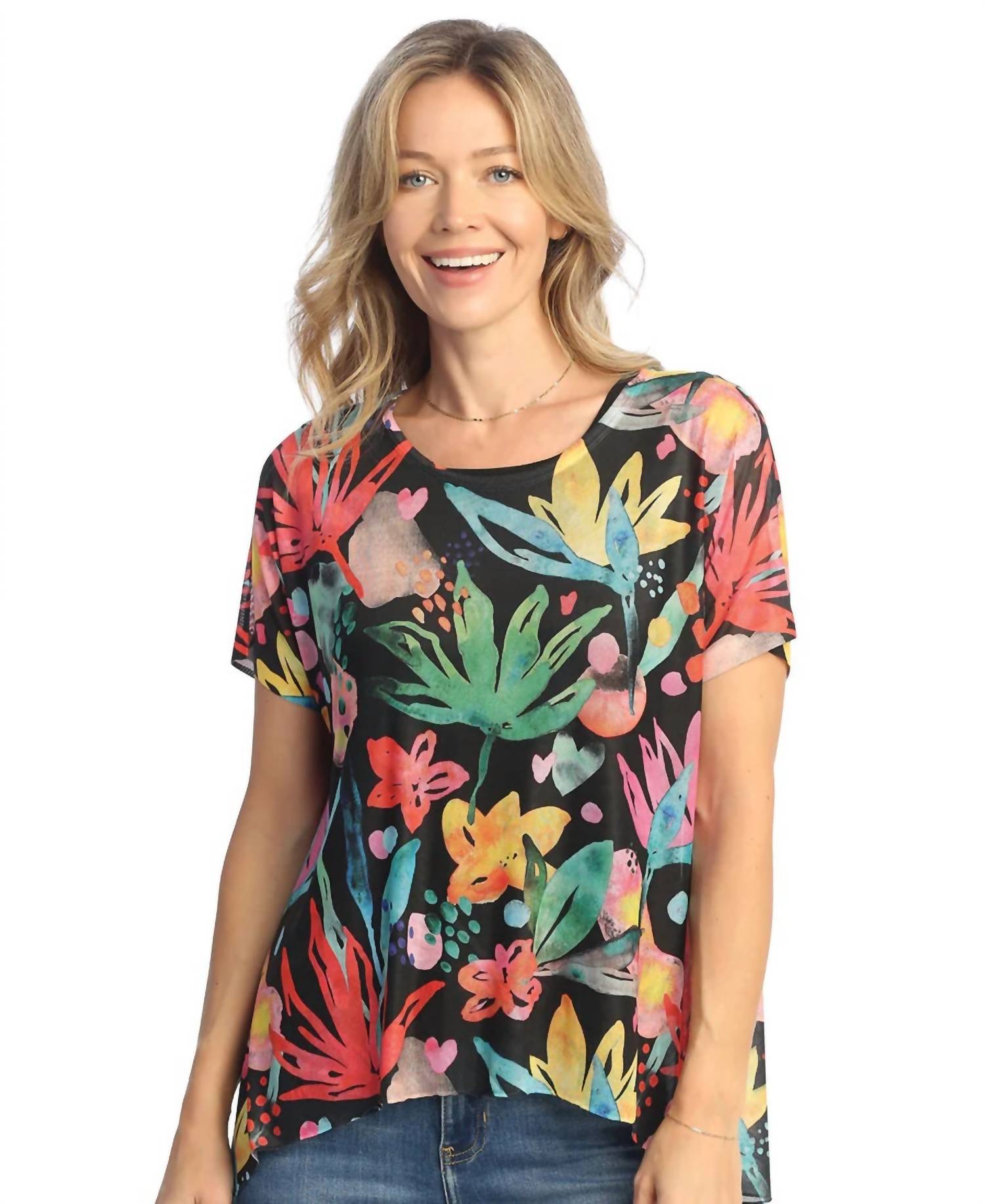 Jess & Jane - Vivid Soft Mesh Top