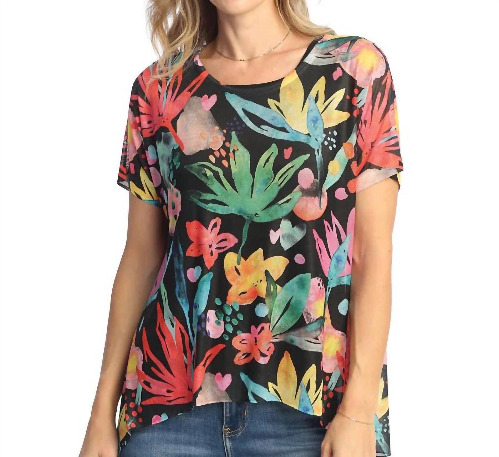 Jess & Jane - Vivid Soft Mesh Top