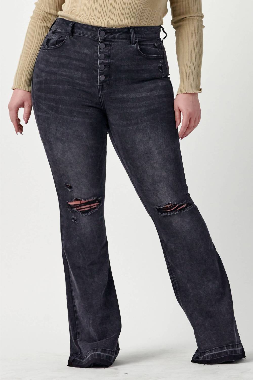 Cello - High Rise Distressed Jeans