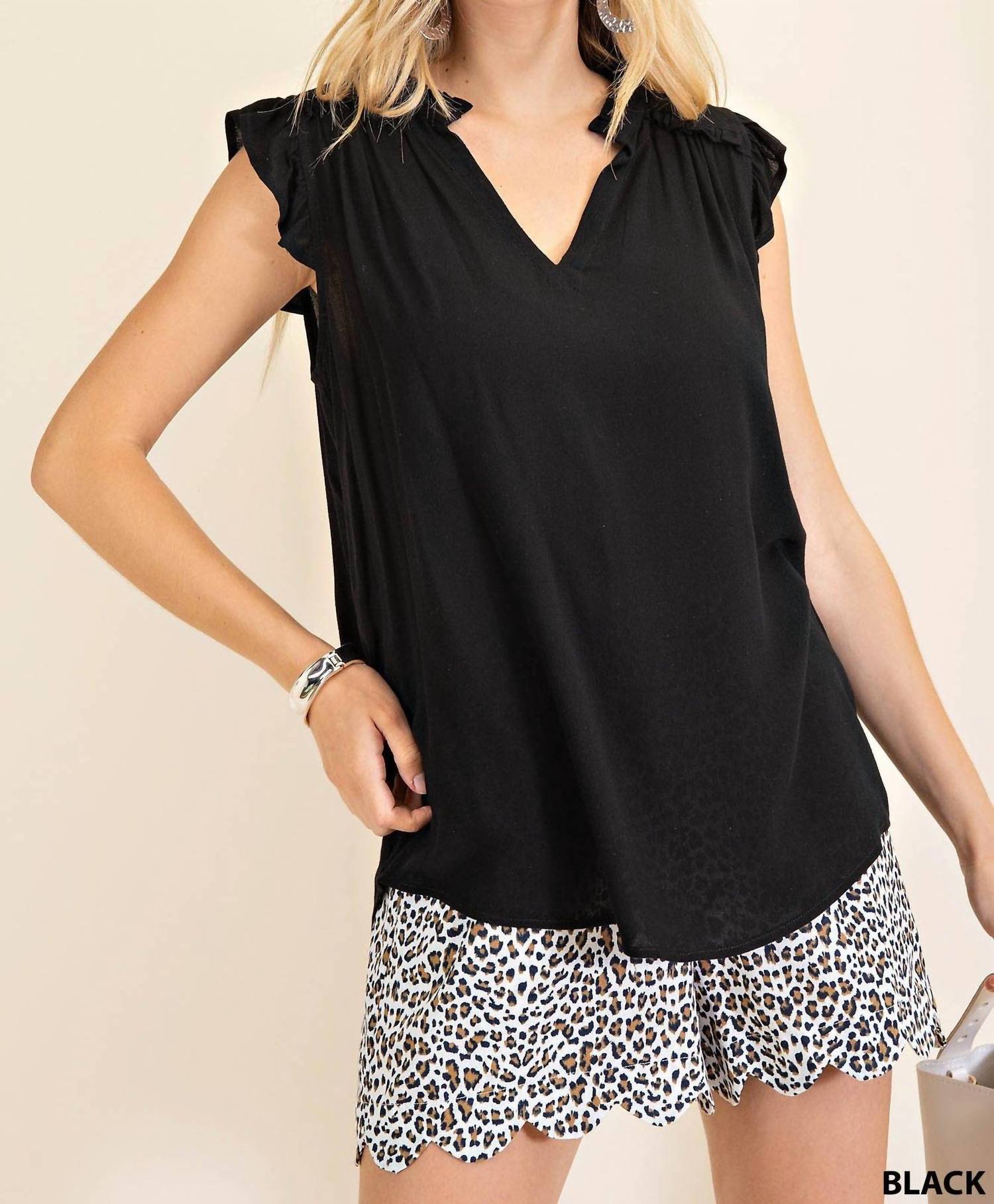 Kori - Ruffled Sleeves Top