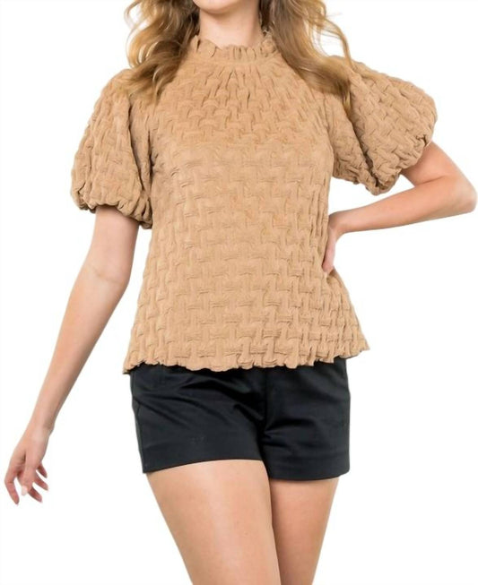 Thml - Textured short puff sleeve top