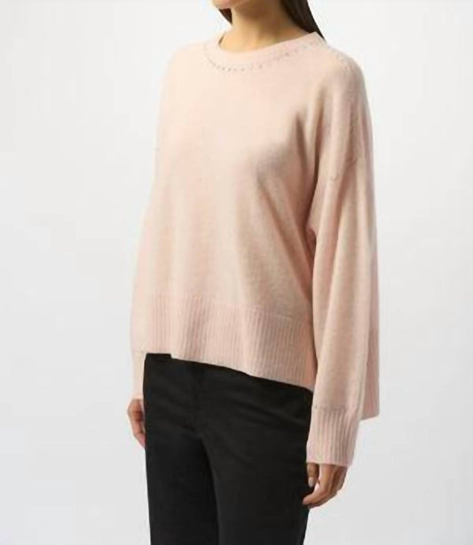 Joseph Ribkoff - Cashmere Crew Neck Sweater With Stud Detailing