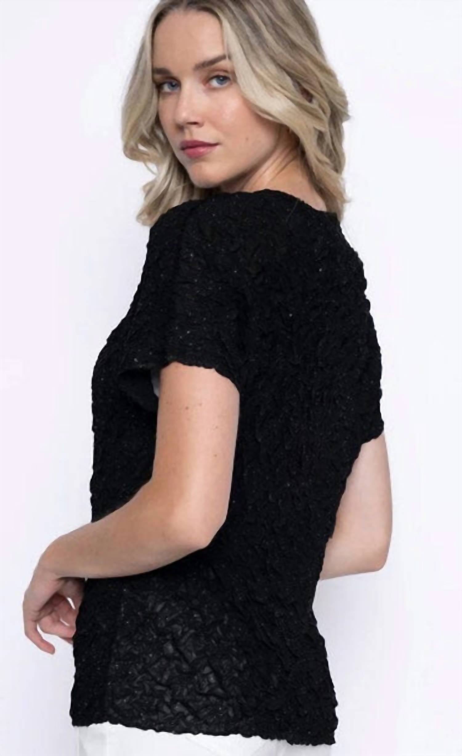 Picadilly - Short Sleeve Pleated Top