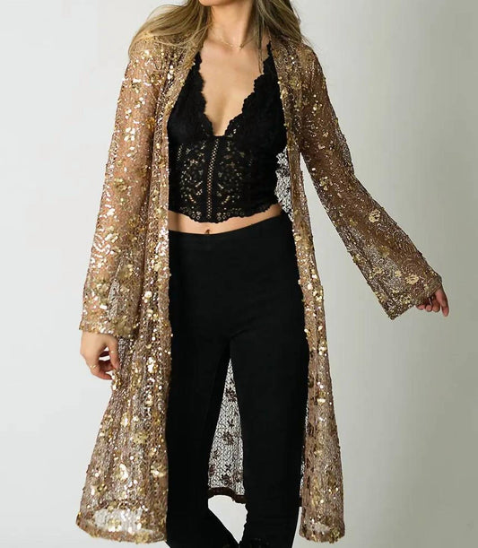 Joyfolie - Luz Pecan Sequin Duster