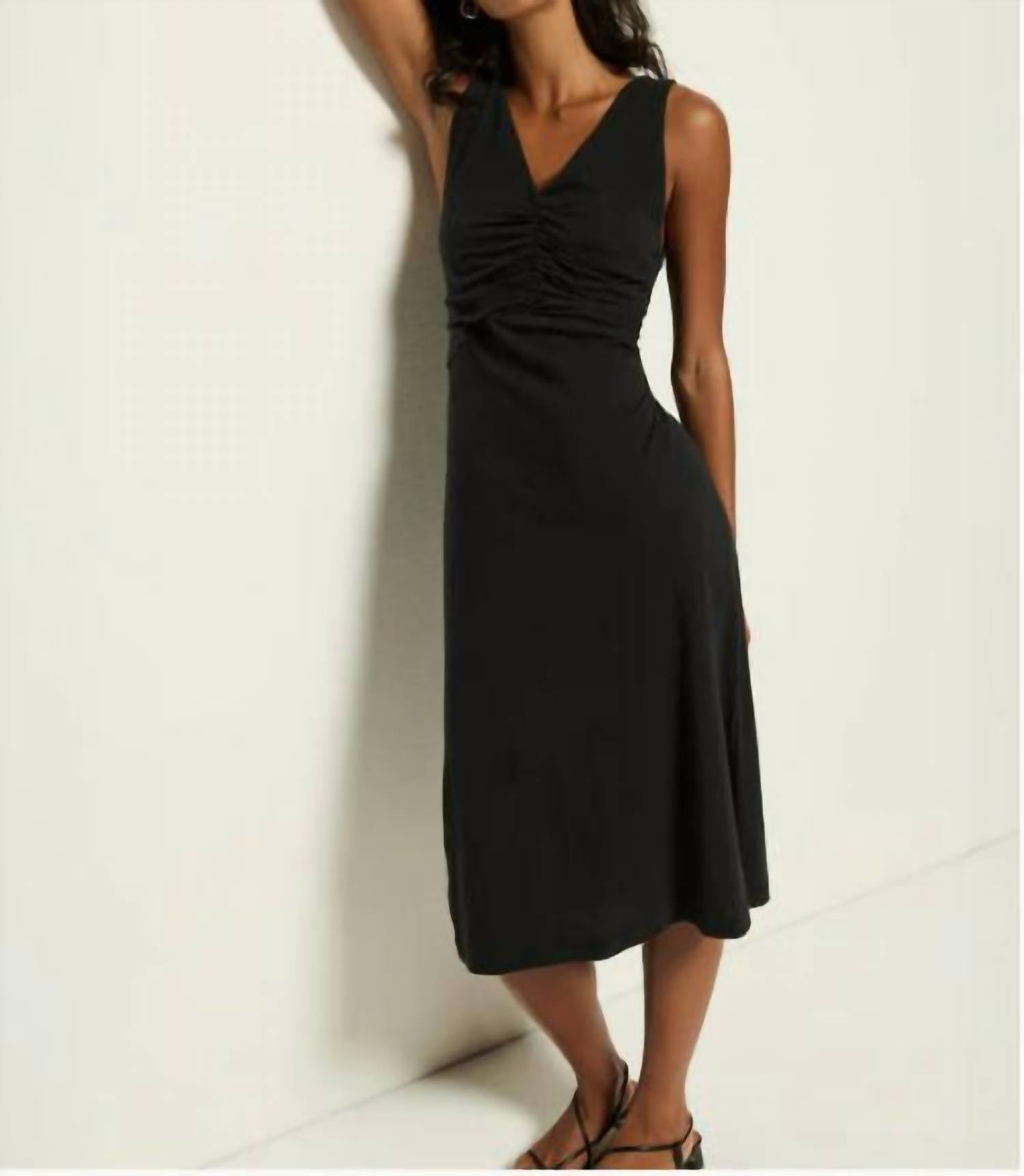 Nation LTD Sumi Tank Midi Dress in jet black 1 - women's dress