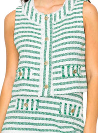 Love Wednesday - Kaitlyn Summer French Boucle Vest & Mini Skirt Set