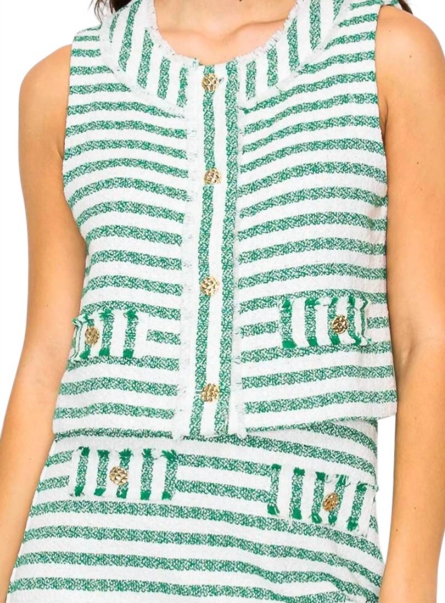 Love Wednesday - Kaitlyn Summer French Boucle Vest & Mini Skirt Set