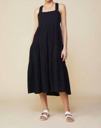 Cotton Cross Back Midi Dress