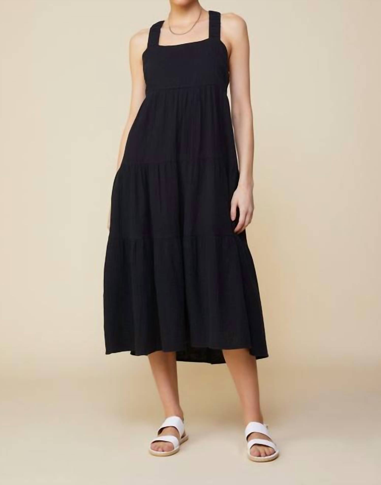 Cotton Cross Back Midi Dress