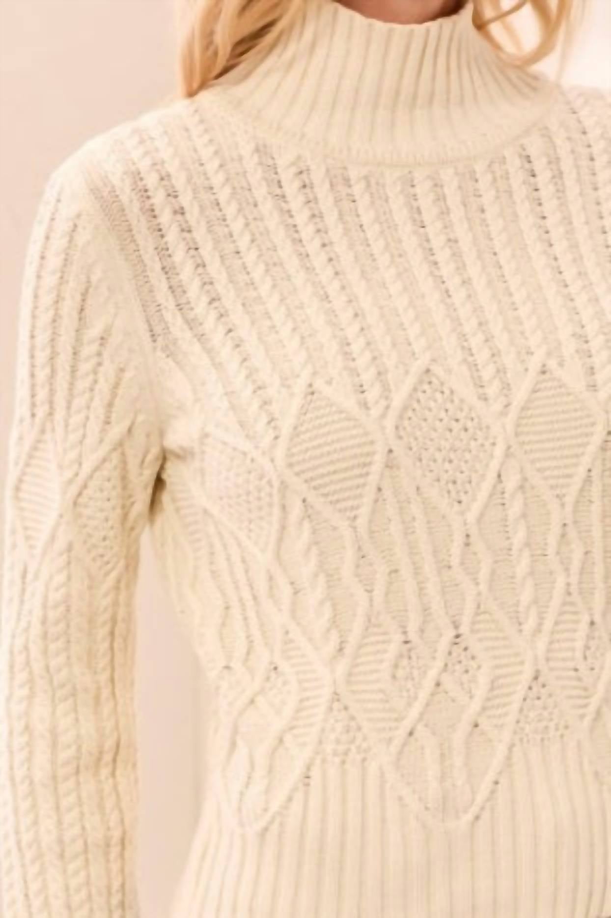 Tribal - Mock Neck Sweater With Special Wash