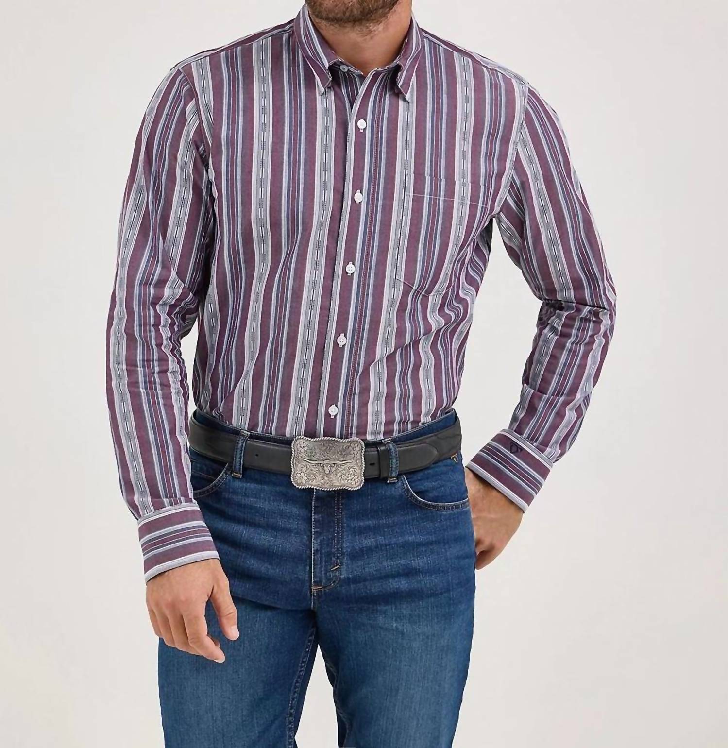 Wrangler - Men's Button Color Stripe Shirt