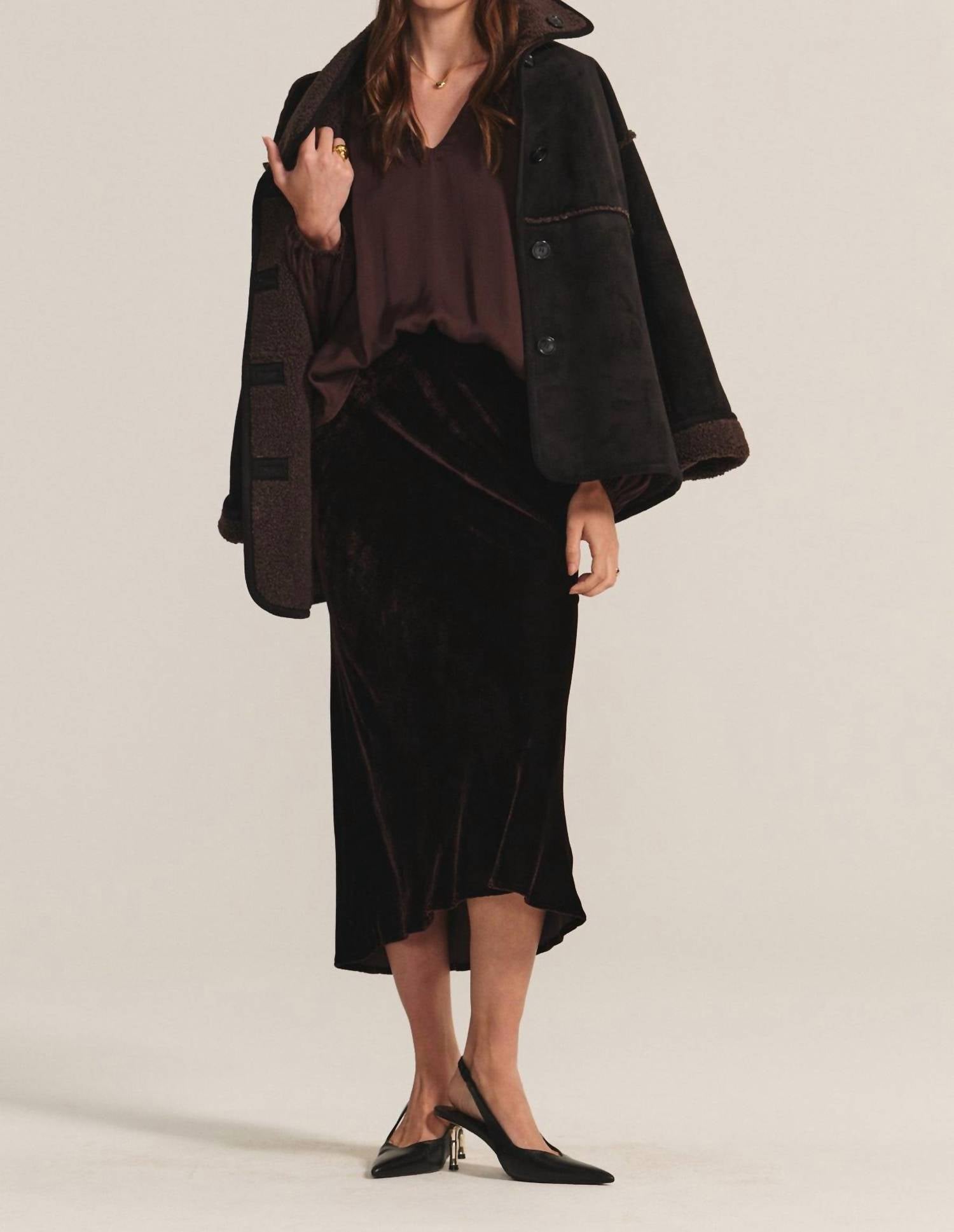 Velvet By Graham & Spencer - Felicity Satin Bias Skirt