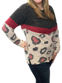 Honeyme - Color Block Animal Top