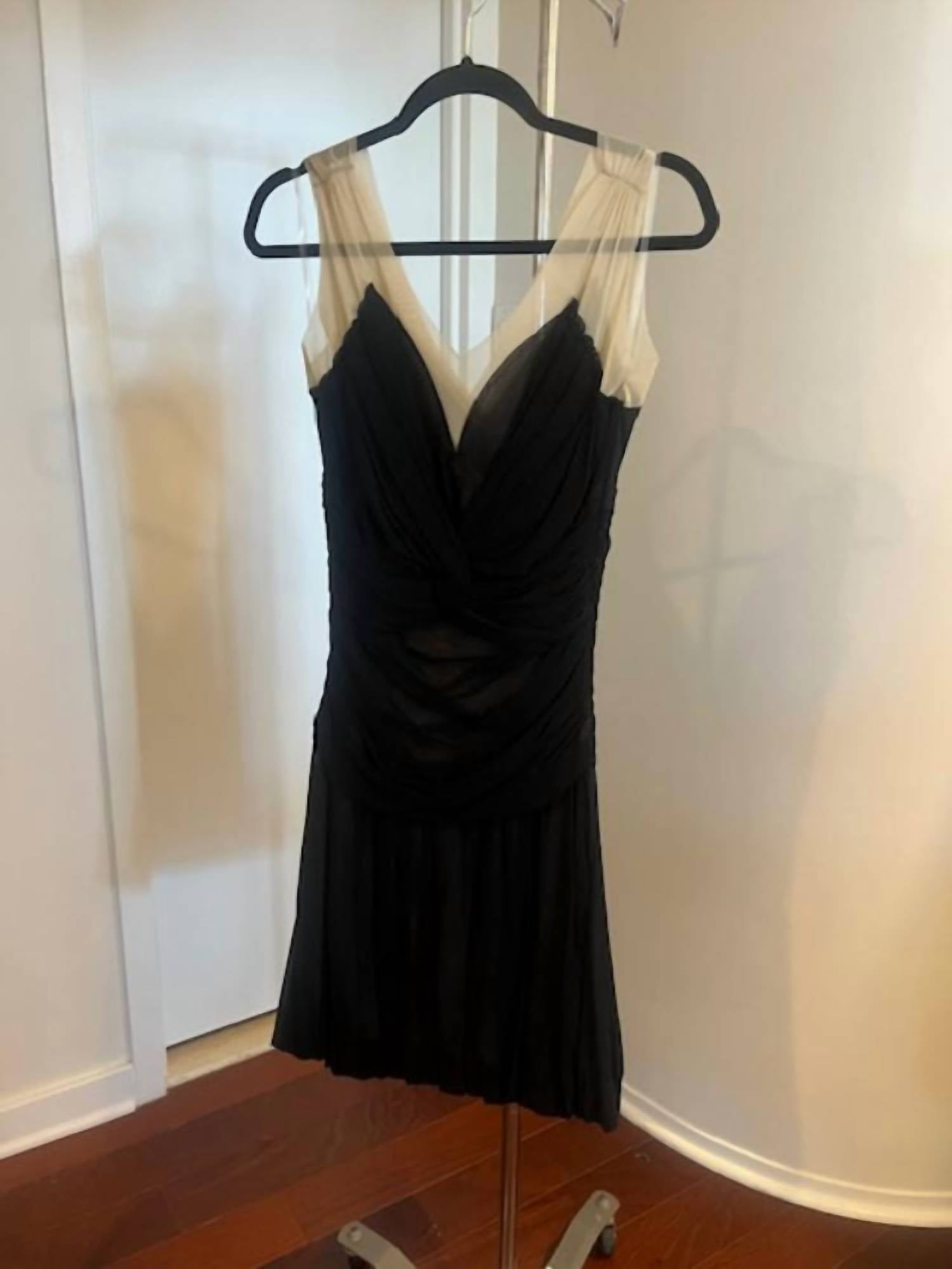 Petit Pois By Viviana G Women's Drape Dress in black with nude - women's dress