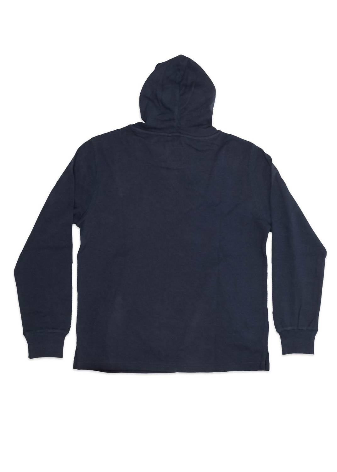 Iron & Resin Men's Keanu Hoodie in navy - men's shirt - detail view