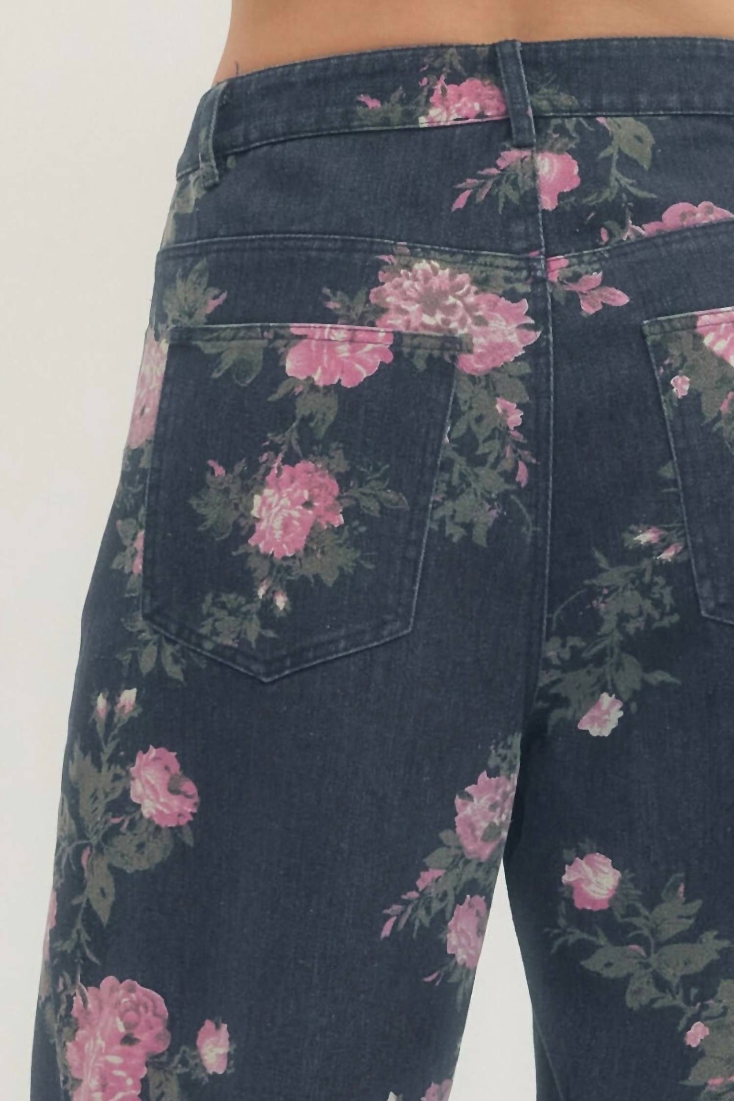 Entro - Margaux Floral Print Denim Pants