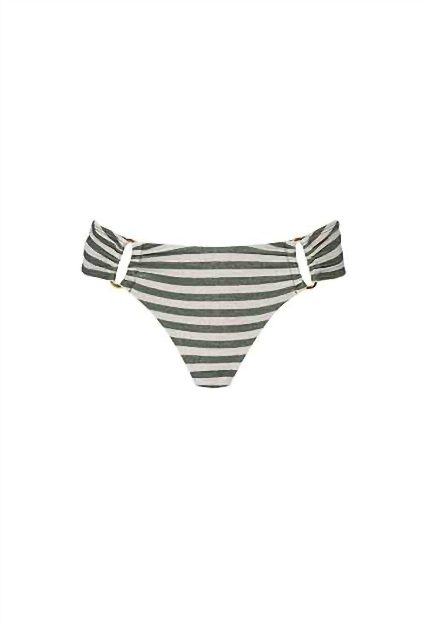 PQ Swim Meadow Detail Fanned Bikini Bottom in green white - women's swimwear - alternate view