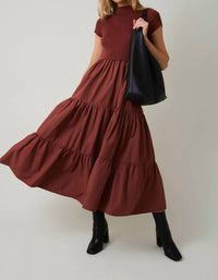 Le Lis - Maren Tiered Mock-neck Midi Dress