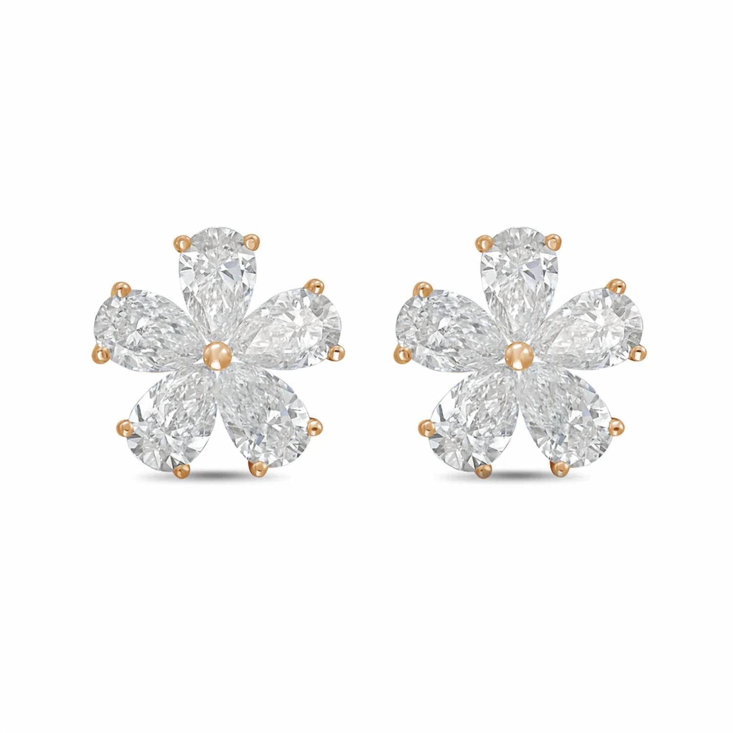 Diana M Jewels - Women's Pear Lab-Grown Diamond Stud Earrings (10.00 Ct TCW) - Bold