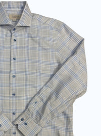 Hagen Men's Button Down Shirt in blue white - men's shirt - detail view