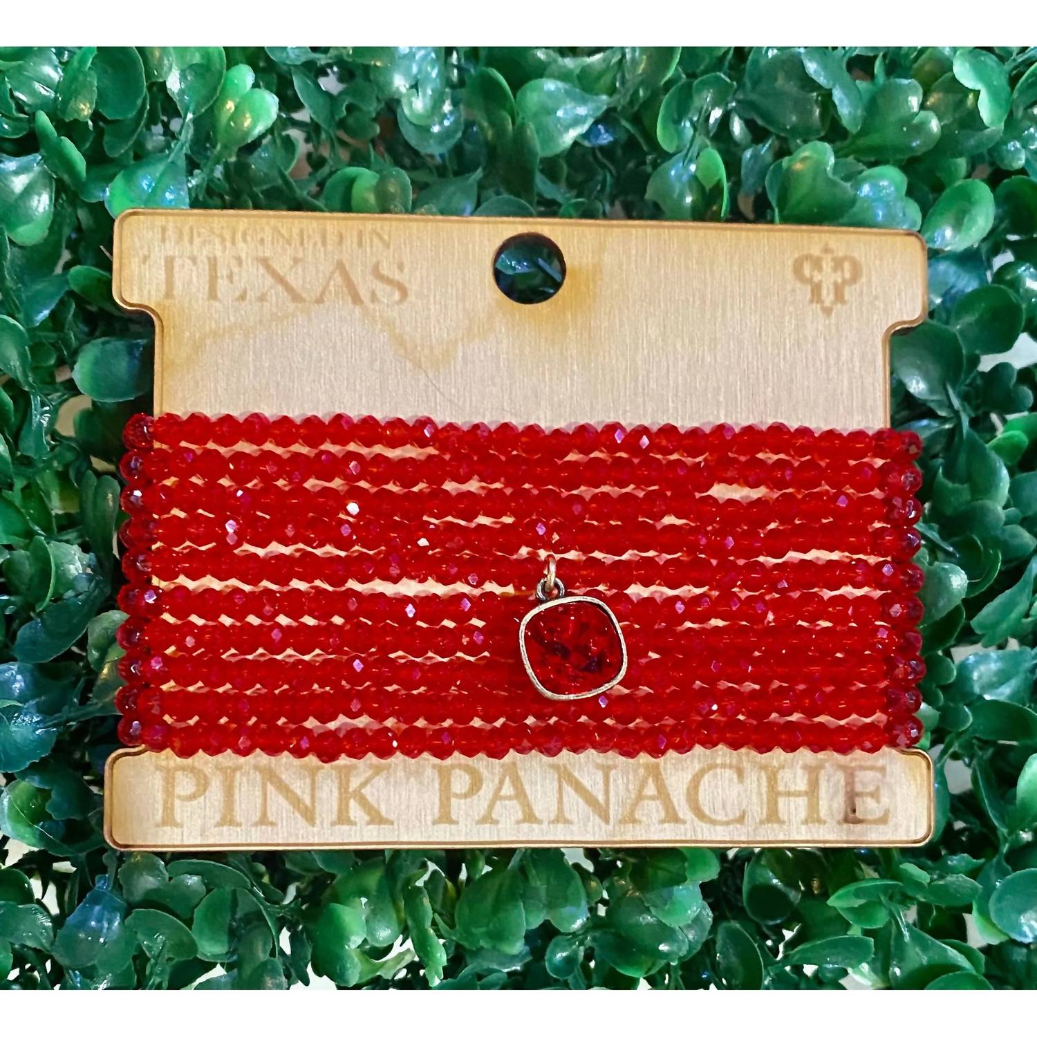 Pink Panache - Women's Faceted Crystal Ten Strand Beaded Bracelet Set