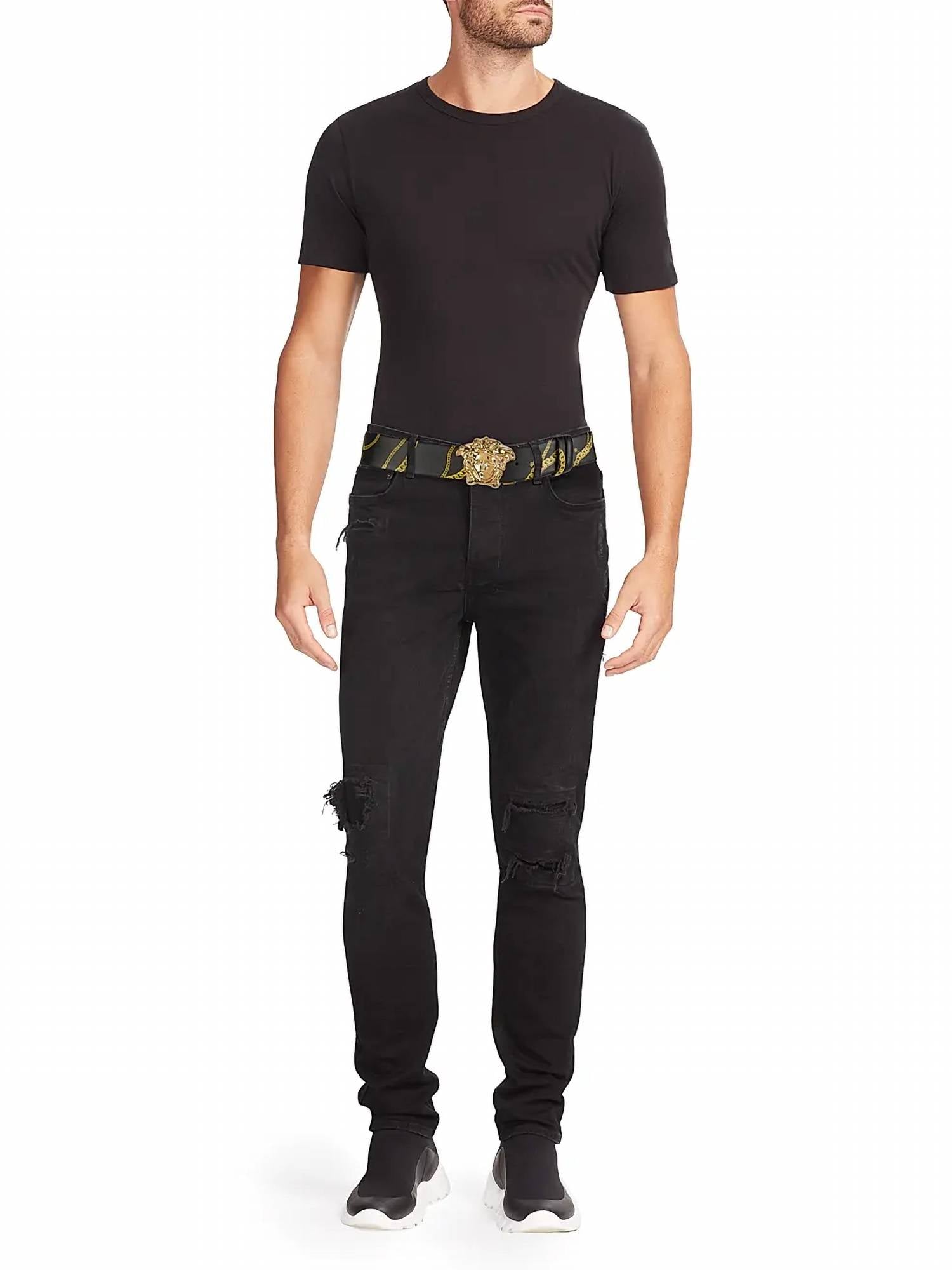 Versace - Men's La Medusa Chain Print Reversible Belt