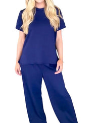 Carole'S Closet - Scuba Modal 2 Piece Top And Pants Set