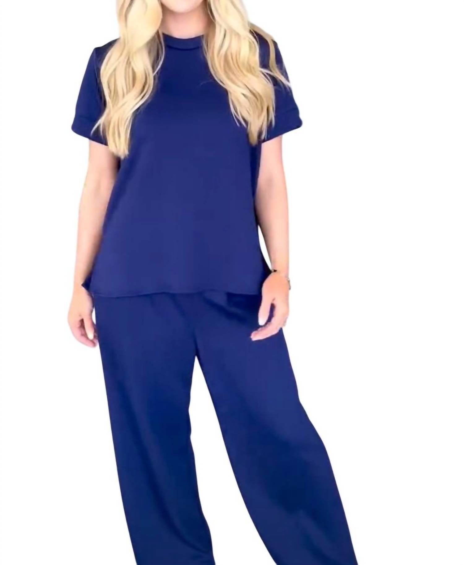 Carole'S Closet - Scuba Modal 2 Piece Top And Pants Set