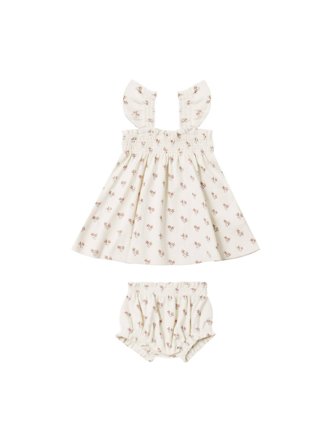 Quincy Mae Smocked Jersey Dress in summer flower - kids' dress - detail view