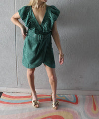 RUFFLE POINT TWEED MINI DRESS