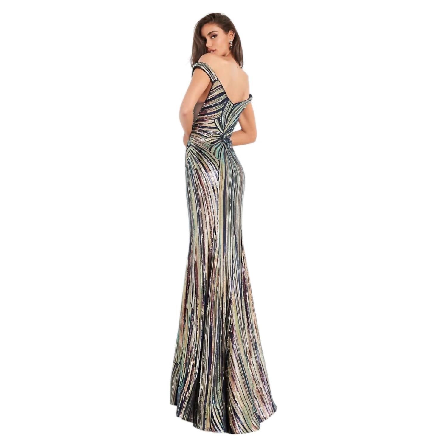 Jovani - Off-the-Shoulder Mermaid Dress