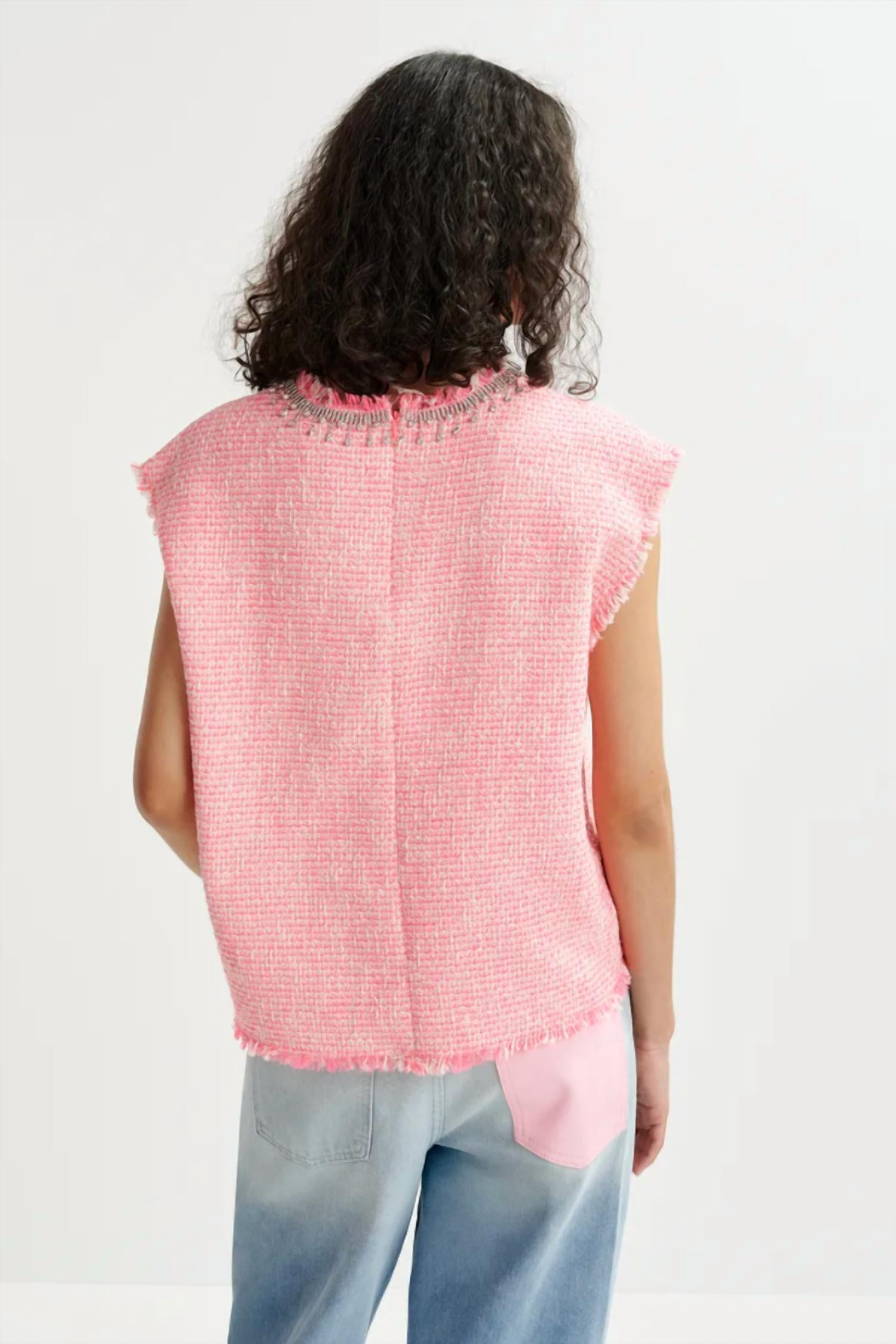 Essentiel Antwerp - Sleeveless Sequin Neckline Top