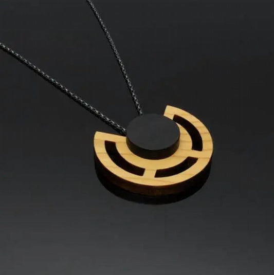 Rowena Sheen - Women's Wood Circular Geometric Pendant
