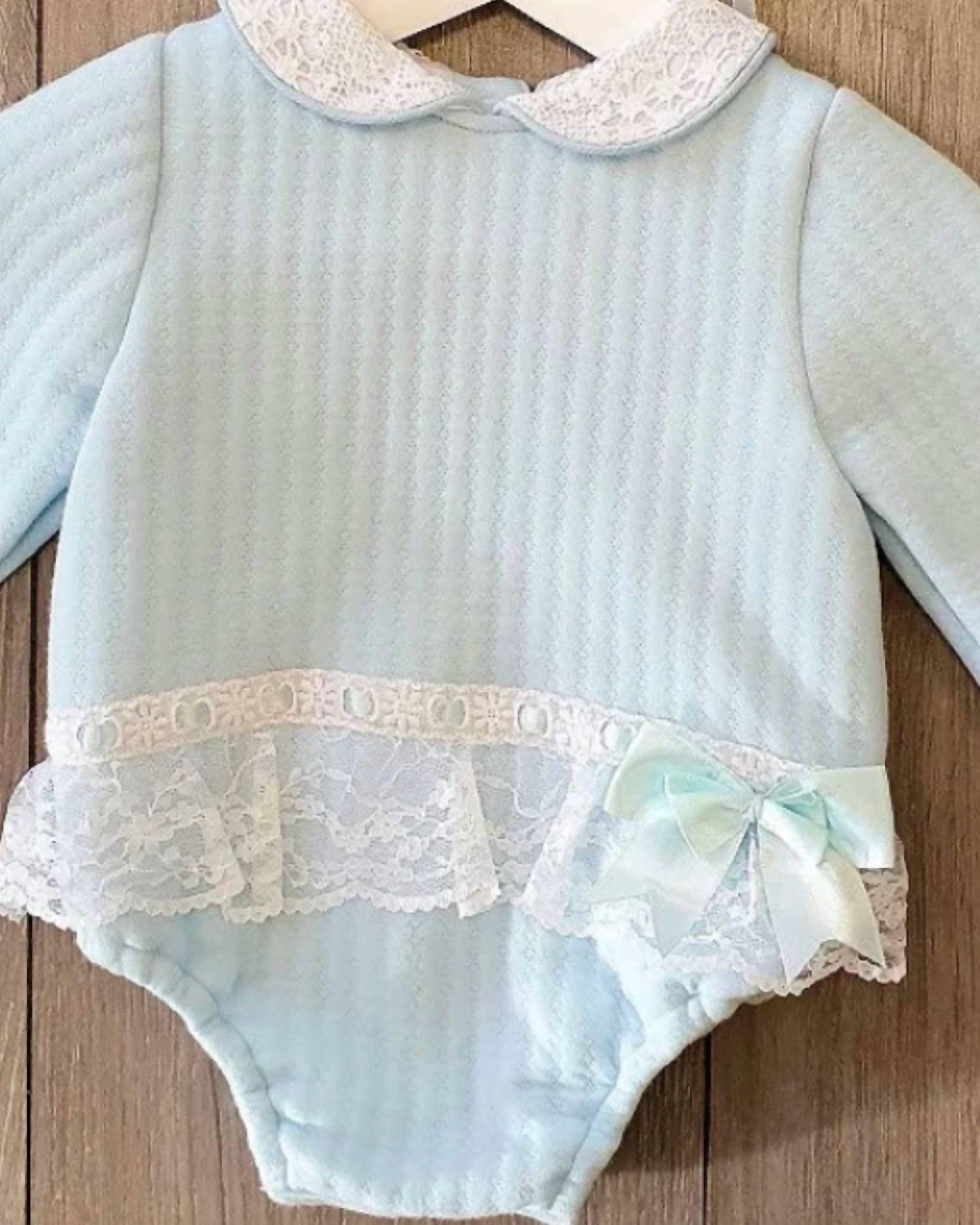 Beau Kid Girl's Romper And Hat Matching Set in blue - kids' item - detail view