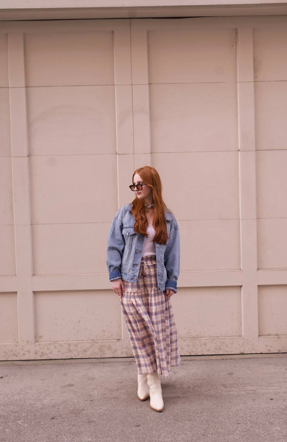Thml - Smocked Detail Plaid Skirt